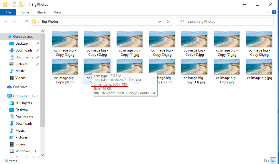 new image dimensions