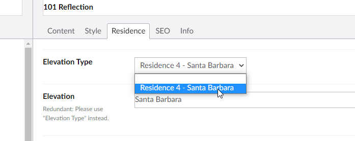 select elevation type