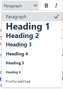 contentful heading options